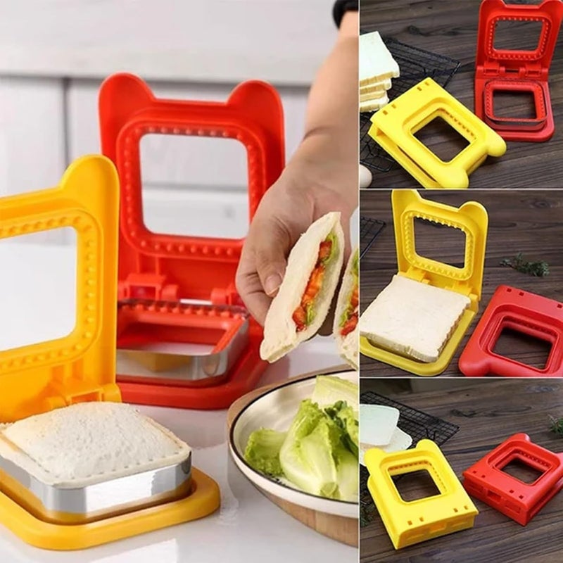 Rayyan 2-In-1 Sandwich Cutter and Sealer for Kids - Square Shape - Image 3