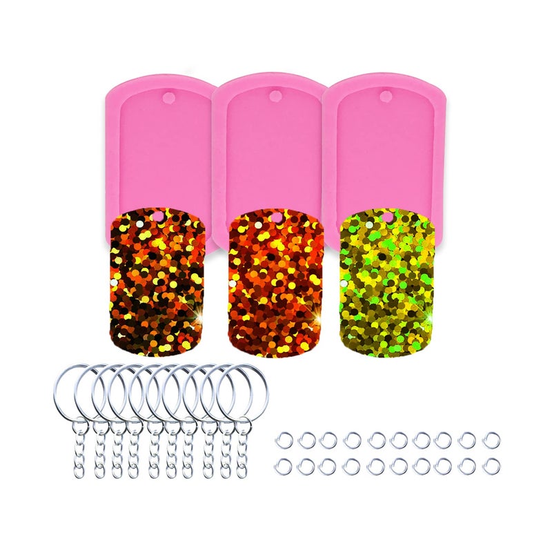 AMZTOART 3pc Pet Dog Tag Necklace Resin Crafting Silicone Mold Crafts Epoxy Art DIY with 10PC Key RingDY0054DY0054DY0054