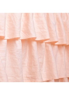 Sahaler Sahaler 3 Tiered Ruffled Crib Skirt Baby Girl Nursery Bedding Dust Ruffle Pink Skirt001  - Image 3