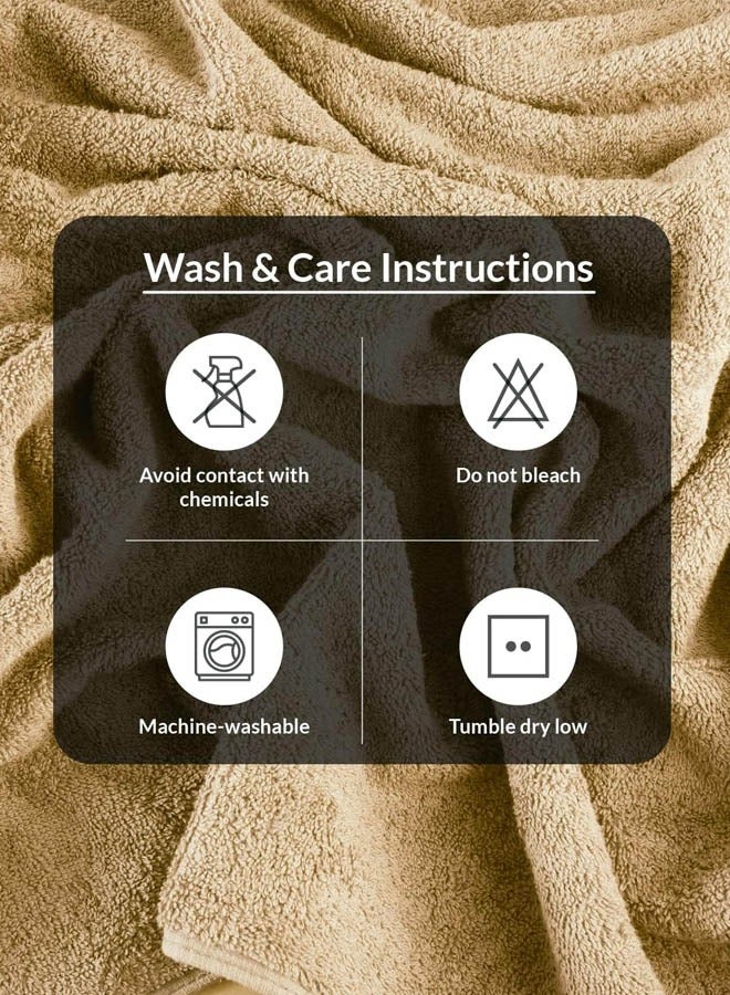 كينغستون طقم مناشف حمام كينجستون عالية الجودة عالية الامتصاص، 2 منشفة حمام، 2 منشفة يد و4 قطع قماش للغسيل، مجموعة مكونة من 8 قطع بيج - Image 4