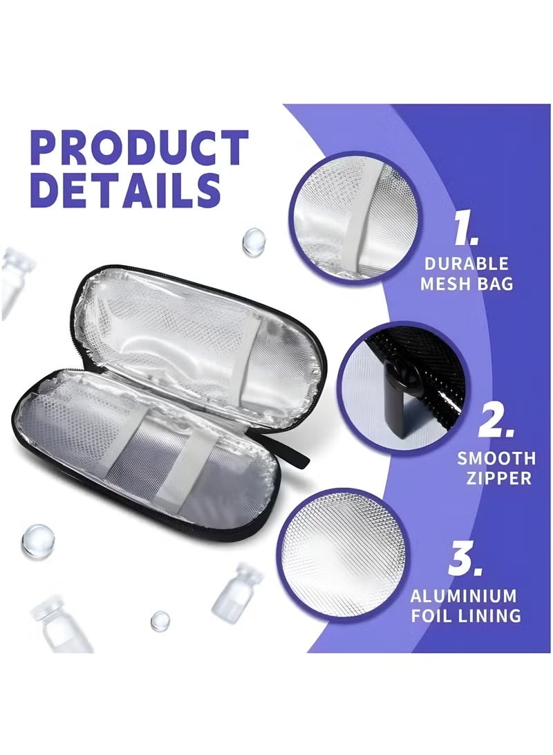 Seayoo Portable EVA Insulin Cooling Bag, Waterproof and Heat-Insulated Pen-Style Medicine Cooler Bag, Outdoor Travel Cooling Bag, Suitable for Diabetics - Grey - Image 4