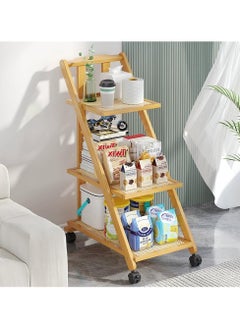 3-Tier Bamboo Serving Trolley with Wheels – Foldable Rolling Kitchen Cart with Handle for Food, Tea, and Utility Service – Ideal for Home, Restaurant, and Hospitality Use - pzsku/ZDF590D31760B6E94EABCZ/45/_/1740844056/588ff71d-e588-43b8-96f3-a9372ae7bcb8