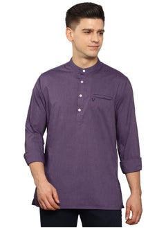 ألين سولي قميص كورتا رجالي قصير بأكمام طويلة من ألين سولي (ASKUQSTBH73560_Purple_38)  - Image 1