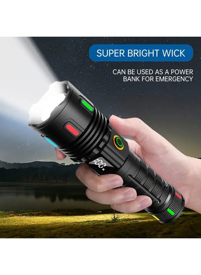 GDSIZHE Handheld Flashlight USB Rechargeable High Lumen Zoom Torch 5 Modes Telescopic Zoom Camping Lighting - Image 1