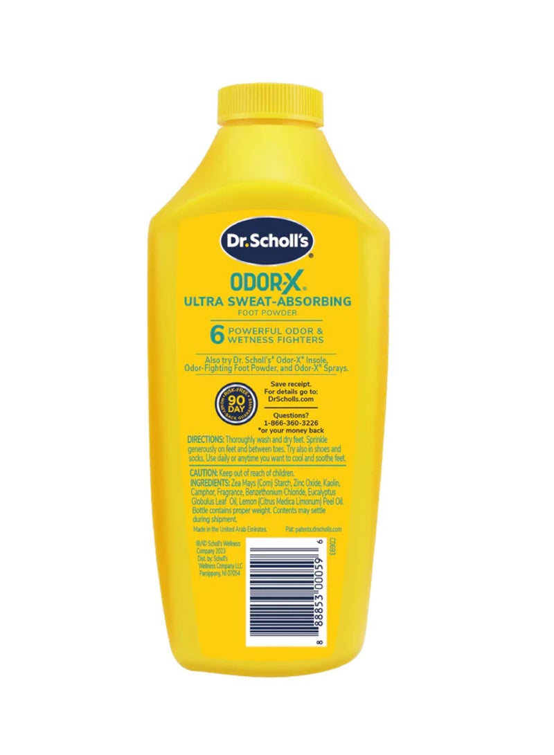 Dr. Scholl's Odor-X Ultra Sweat-Absorbing Foot Powder - Maximum Wetness Absorption to Keep Feet Dry, Comfortable & Refreshed (7 oz) - Image 2