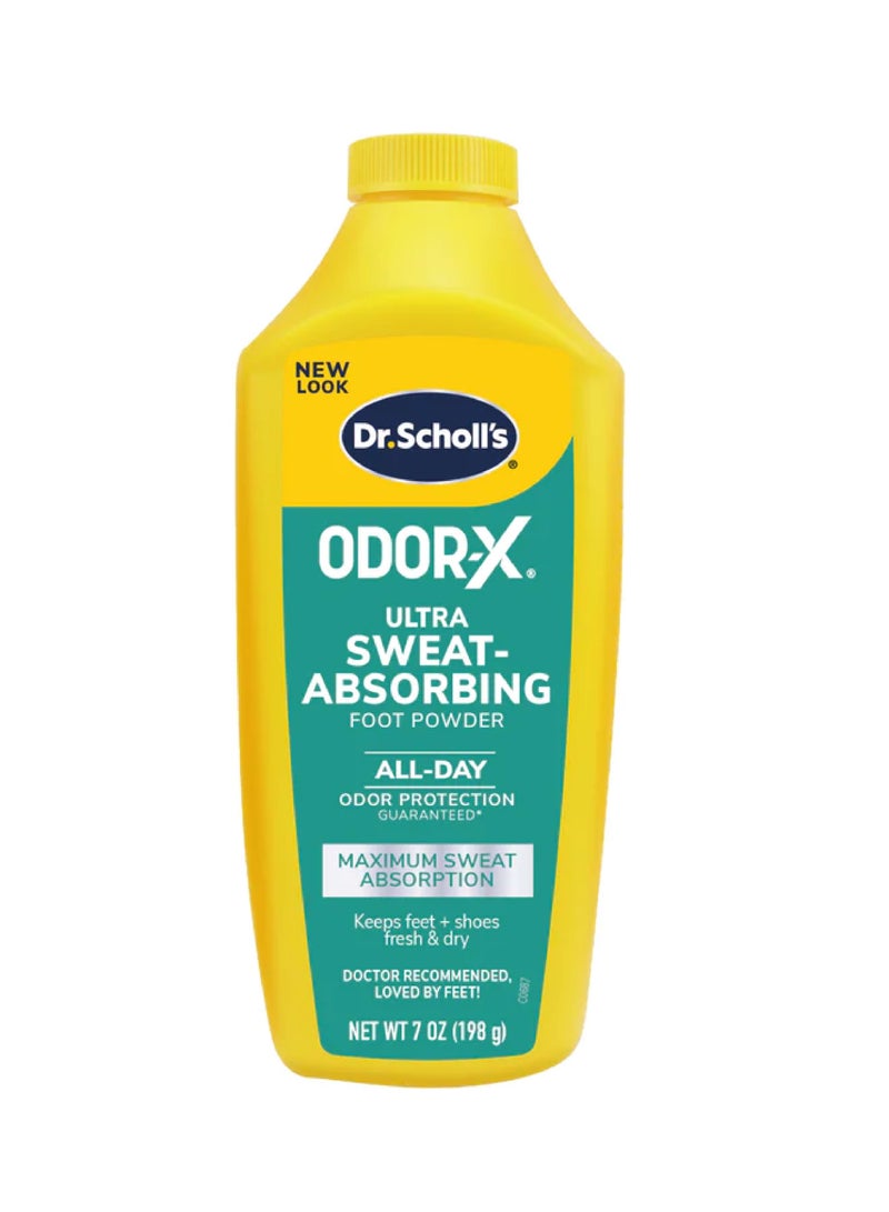 Dr. Scholl's Odor-X Ultra Sweat-Absorbing Foot Powder - Maximum Wetness Absorption to Keep Feet Dry, Comfortable & Refreshed (7 oz) - Image 1