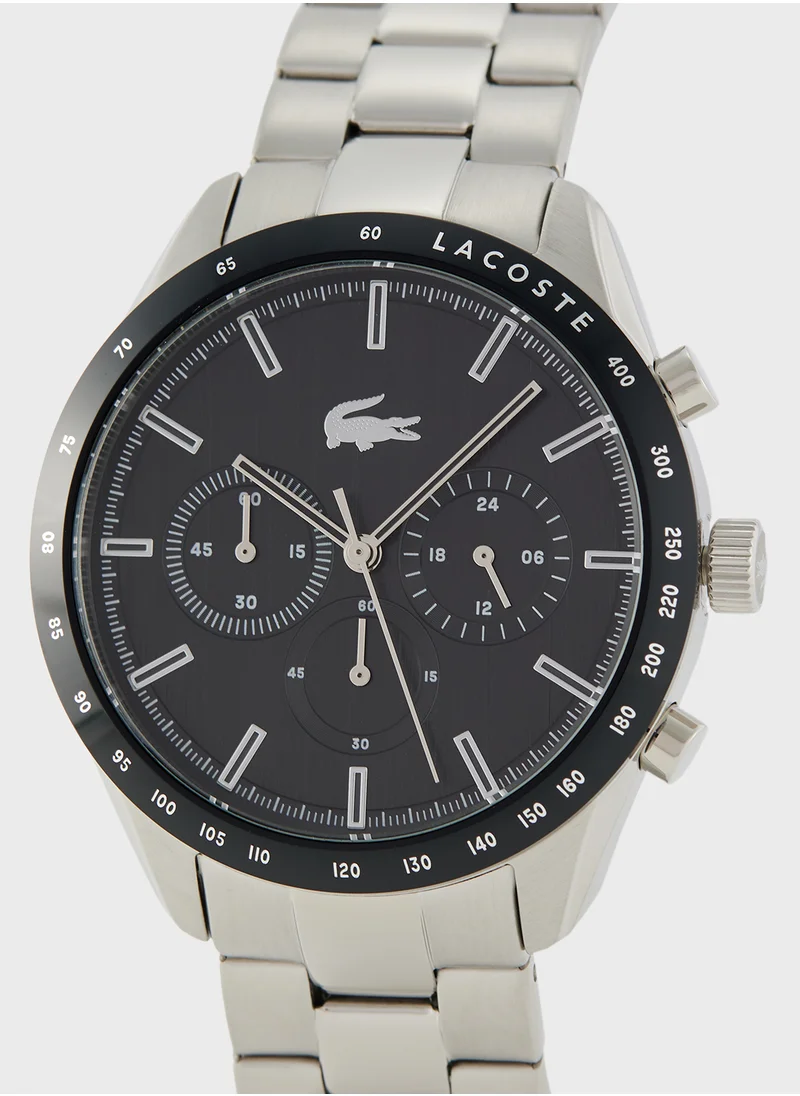 لاكوست Boston Chrono Watch - Black With Stainless Steel Strap