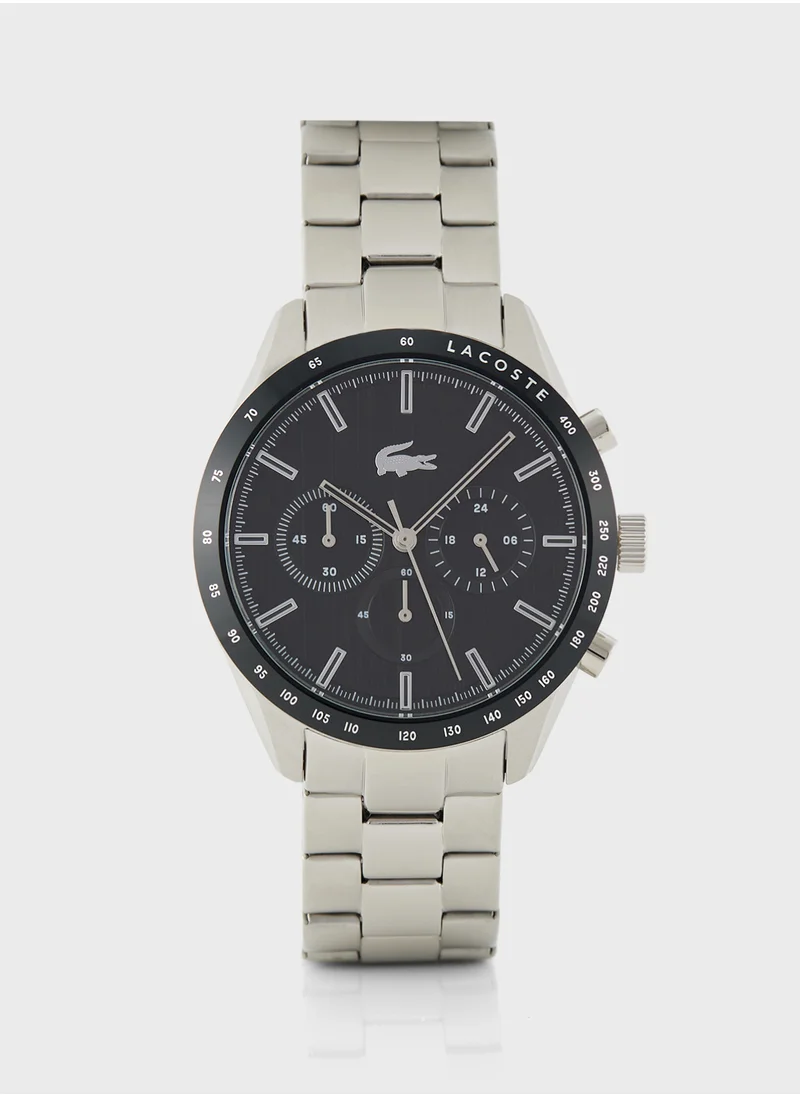 لاكوست Boston Chrono Watch - Black With Stainless Steel Strap