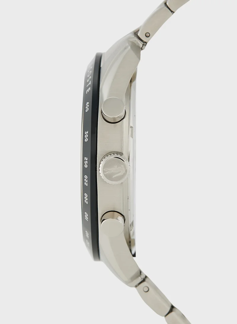LACOSTE Boston Chrono Watch - Black With Stainless Steel Strap