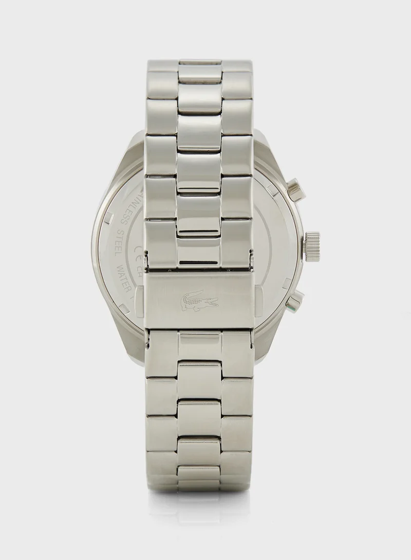 LACOSTE Boston Chrono Watch - Black With Stainless Steel Strap