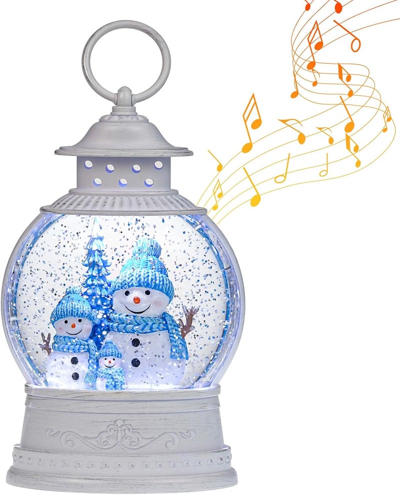 PestiLite Christmas Snowman Snow Globes, Snowman Family Musical Snow Globe Lantern with Timer, Lighted Christmas Decorations Indoor, USB or Battery Operated - Image 5