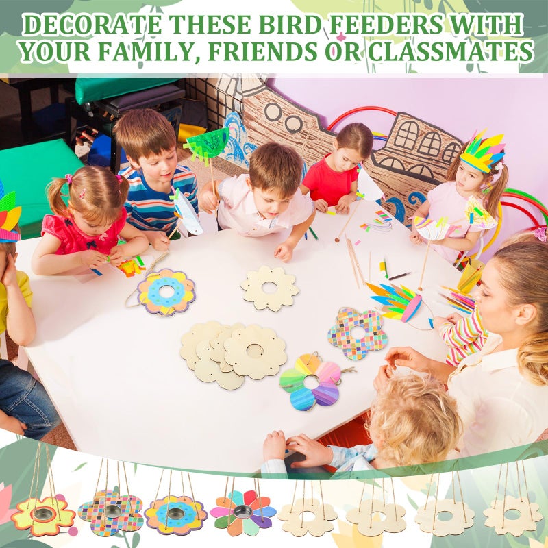 DoubleFill 24 Pack Bird Feeder Craft Kits for Kids Ages 3-8 Bird Feeder Craft Kits with Stainless Steel Bowls DIY Kids Crafts Wooden Art Painting Outdoor Bulk Toys for Children Valentines Crafts - Image 5