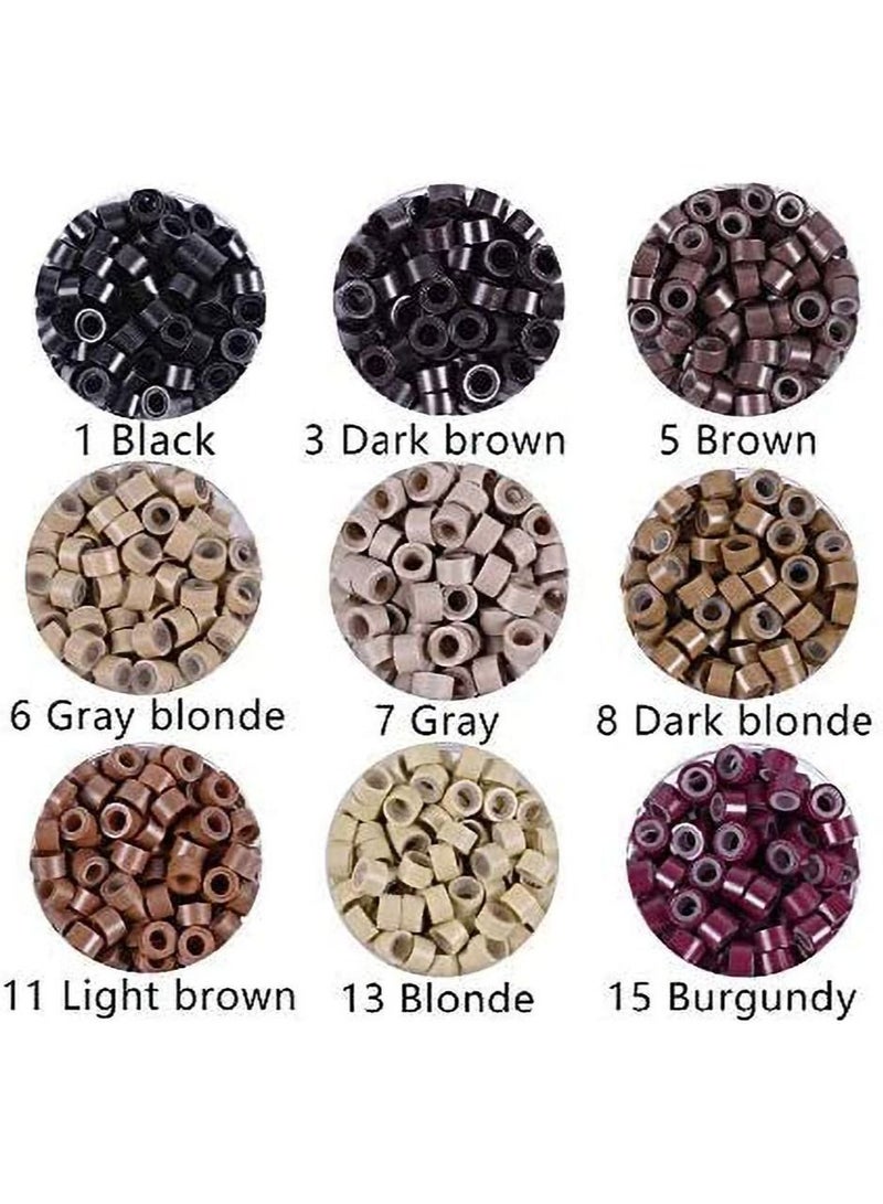 Estelle Silicone Lined Micro Links Rings Beads Hair Feather Extensions 5.0x3.0x3.0 mm Hair Beads Blonde - Image 2