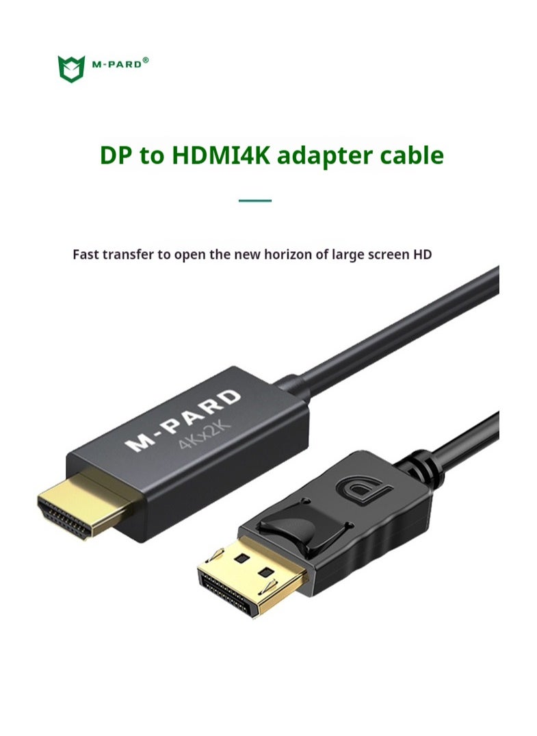 M-PARD - M-PARD DPtoHDMI cable 4K@2K Public to Public DisplayPort to HDMI Video Cable DP to HDMI Monitor Compatible Laptop TV Monitor Projector -1.8M Black - Image 1