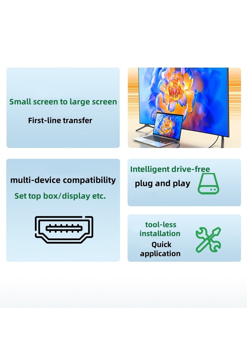 M-PARD - M-PARD DPtoHDMI cable 4K@2K Public to Public DisplayPort to HDMI Video Cable DP to HDMI Monitor Compatible Laptop TV Monitor Projector -1.8M Black - Image 1