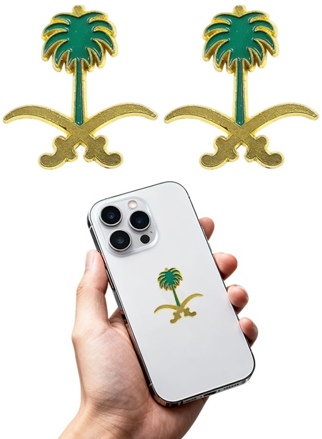 2 Pcs Saudi Arabia Logo Sticker Small Size Phone Sticker - Image 1