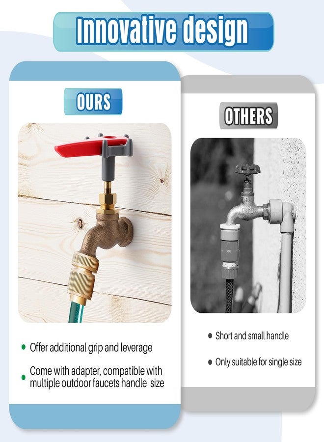 Dreyoo مقبض صنبور خارجي مع مفتاح ربط إضافي لزيادة الرفع، مثالي لكبار السن ومرضى التهاب المفاصل، يناسب المثقاب الدائري ذي 8 و12 نقطة، 0.26 بوصة، 0.28 بوصة، 0.31 بوصة و0.38 بوصة، يأتي مع محول - Image 3