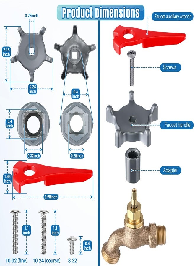 Dreyoo مقبض صنبور خارجي مع مفتاح ربط إضافي لزيادة الرفع، مثالي لكبار السن ومرضى التهاب المفاصل، يناسب المثقاب الدائري ذي 8 و12 نقطة، 0.26 بوصة، 0.28 بوصة، 0.31 بوصة و0.38 بوصة، يأتي مع محول - Image 5