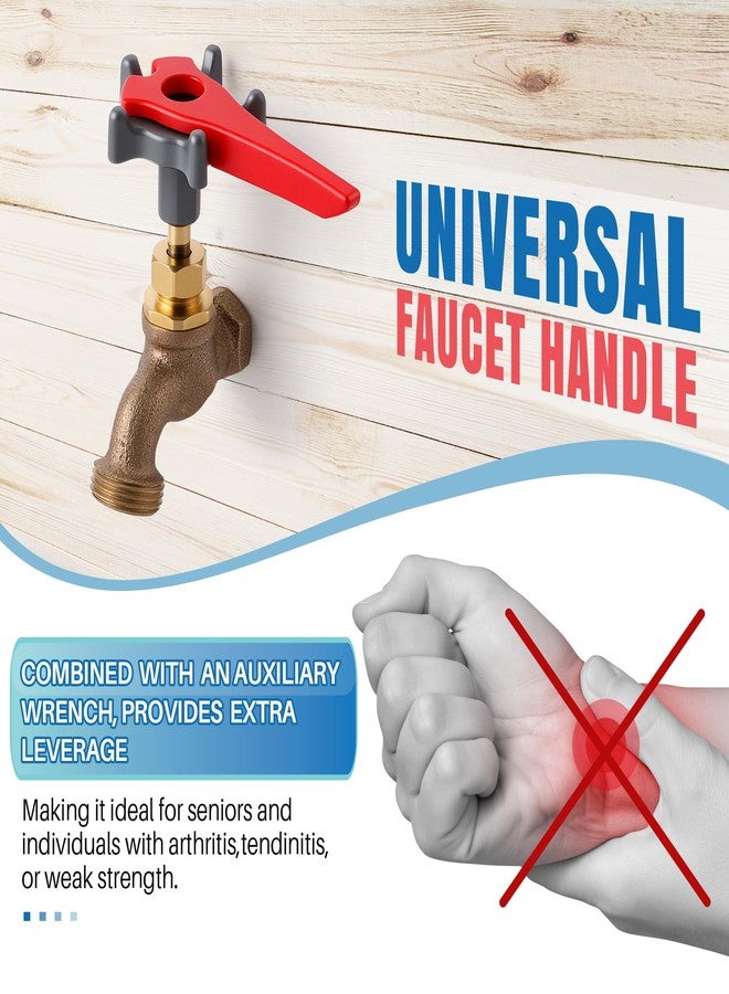Dreyoo مقبض صنبور خارجي مع مفتاح ربط إضافي لزيادة الرفع، مثالي لكبار السن ومرضى التهاب المفاصل، يناسب المثقاب الدائري ذي 8 و12 نقطة، 0.26 بوصة، 0.28 بوصة، 0.31 بوصة و0.38 بوصة، يأتي مع محول - Image 2