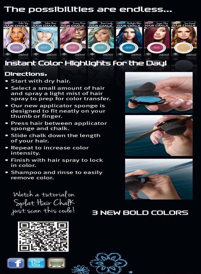 سبلات طباشير تلوين الشعر "سبلات بيربل بيكسيز"، عبوة واحدة صغيرة، لون شعر مؤقت سهل الاستخدام لإضفاء لمسة لونية مرحة، طباشير تلوين الشعر قابل للغسل بالشامبو، خالٍ من القسوة على الحيوانات ونباتي - Image 2