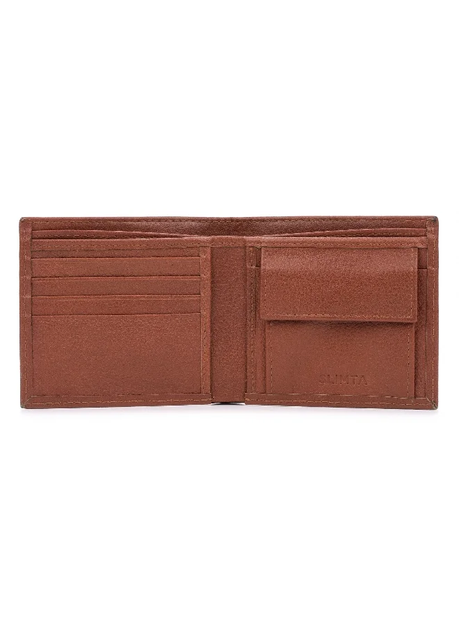 سليمتا Men's Genuine Leather Bifold Wallet with Coin Pocket | 4 Card Slots | ID Window | 2 Bill Compartments | Handcrafted (Black Croco, 11 x 10 x 2 cm)