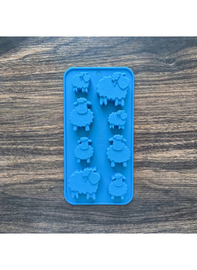 8 Even Small Sheep 675 Chocolate Biscuit Silicone Mold Candy Pudding Dessert Mold Cake Baking Utensils-Color - Image 1