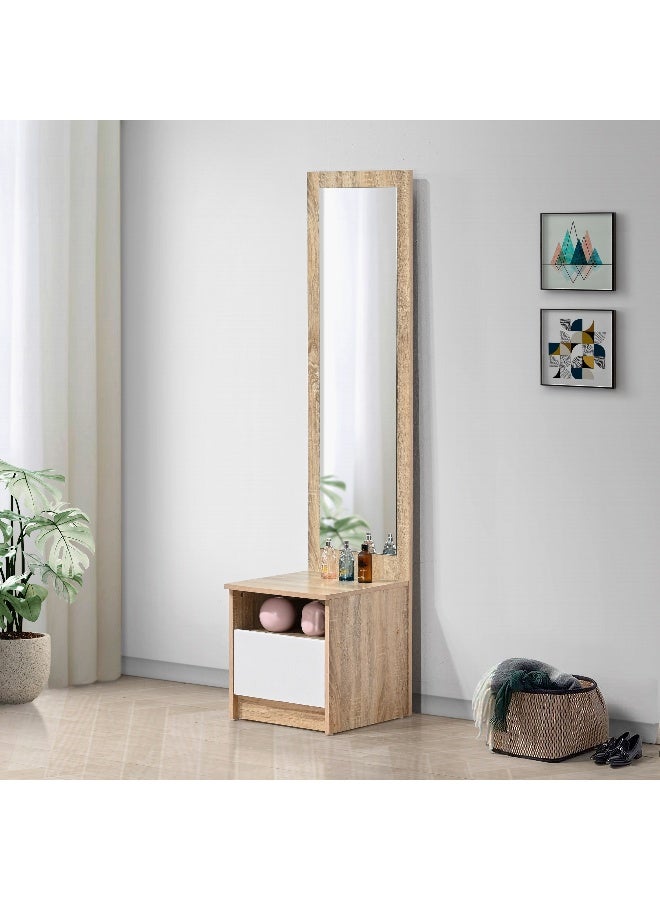 Home Box طاولة زينة مع مرآة ورف مفتوح - Image 1