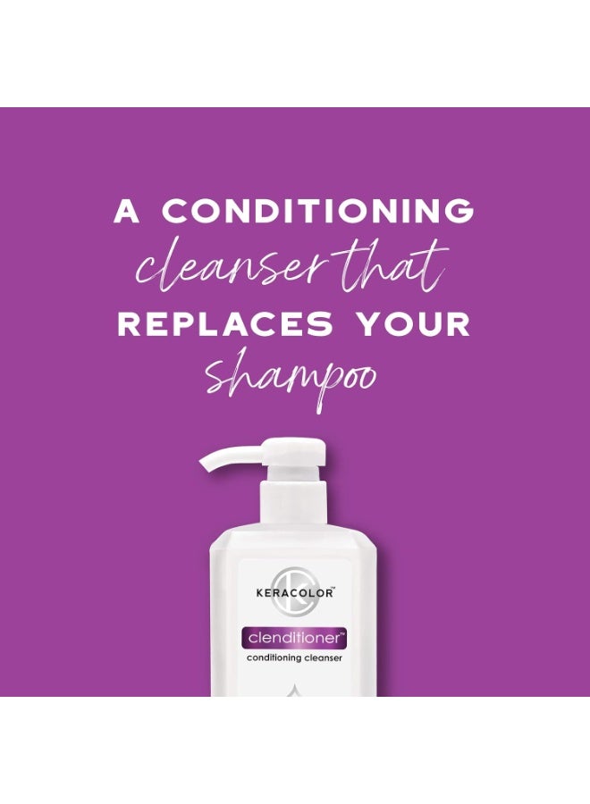 Keracolor Clenditioner Cleansing Conditioner, Color Protecting Keratin-Infused Co-Wash, Prevents Fade, 2 Sizes - Image 5