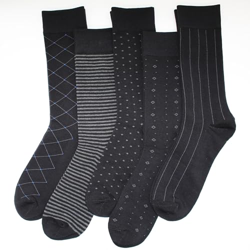 TOEJYJ Mens Fun Dress Socks, Pattern Funny Casual Socks Pack, Colorful Striped Cotton Novelty Socks Size 10-13 (S015) - Image 2