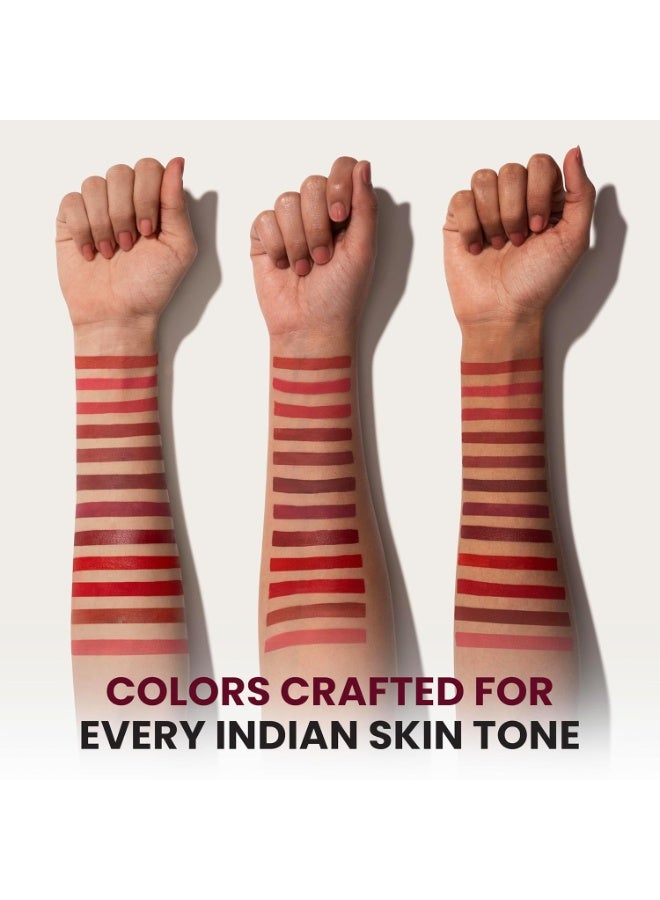 INSIGHT Mousse Matte Lipstick - Cranberry Crumble (4g) | Highly Pigmented | 12+ Hrs Long Stay | Lightweight Velvet Texture | Hydrating Formula with Ceramides & Argan Oil | Waterproof & Transferproof - Image 4