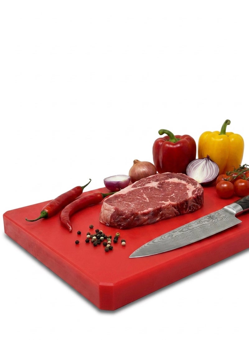 Heavy Duty Cutting Board – Odor Resistant, Food Safe, Professional Kitchen Board – Red - Image 1