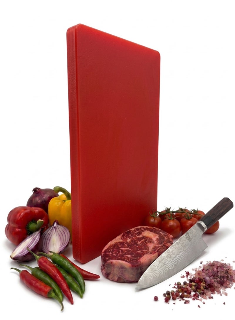 Heavy Duty Cutting Board – Odor Resistant, Food Safe, Professional Kitchen Board – Red - Image 2