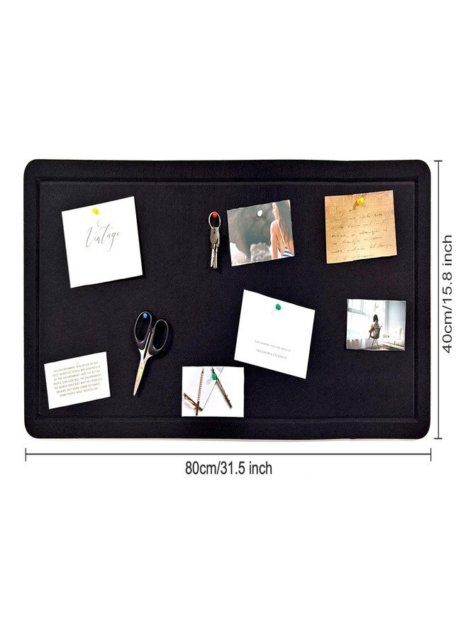 Gihunk 32"x16"Large Cork Board with 50 Push Pins, Black Cork Bulletin Board Felt Pin Board for Paste Notes, Photos, Schedules, for School, Home & Office - Image 4