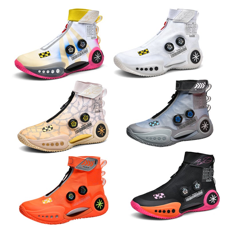 High-Top Basketball Shoes Men'S Spring Wade 9 New Ladies Sports Actual Combat Rotating Buckle Training Shoes Children - Image 2