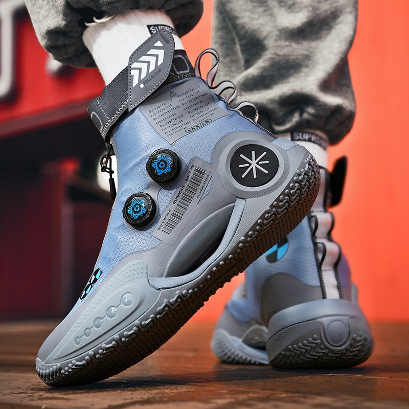 High-Top Basketball Shoes Men'S Spring Wade 9 New Ladies Sports Actual Combat Rotating Buckle Training Shoes Children - Image 1