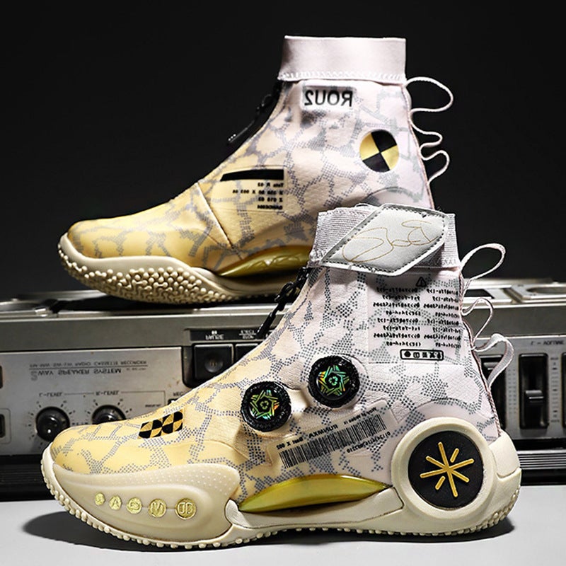High-Top Basketball Shoes Men'S Spring Wade 9 New Ladies Sports Actual Combat Rotating Buckle Training Shoes Children - Image 5