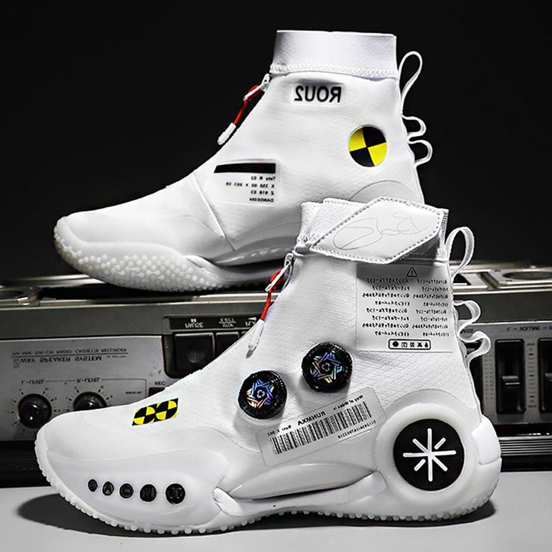 High-Top Basketball Shoes Men'S Spring Wade 9 New Ladies Sports Actual Combat Rotating Buckle Training Shoes Children - Image 3