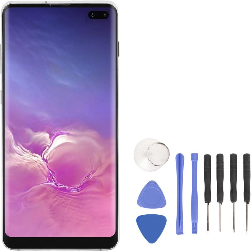 جياو استبدال شاشة Jiawu لجهاز S10 Plus، تجميع كامل لاستبدال شاشة الهاتف مقاس 6.4 بوصة مع أدوات الإصلاح، شاشة LCD مع الرقمنة وإطار مقاوم للماء (فضي) - Image 1