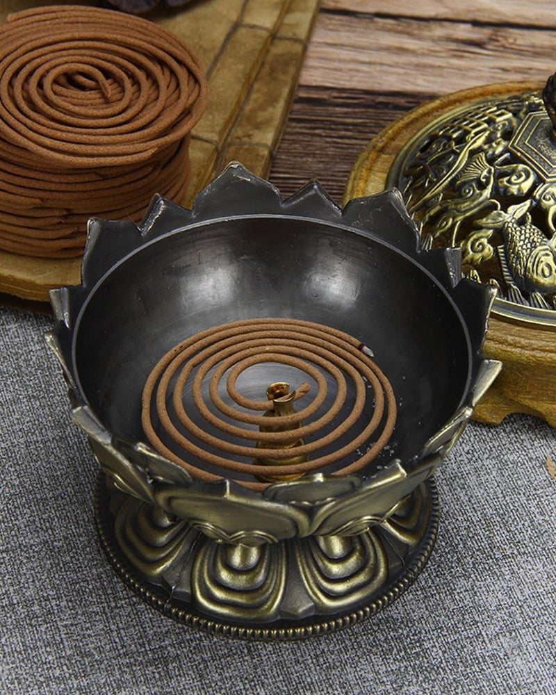 WenTigDY Classic Lotus Incense Burner,Super Mini Lotus Cone Incenses Holder,Incense Burner Holder, 2.08"x 3.14"Vintage Lotu Flower Shaped Incense Holder,for Stick and Cone Incense (Bronze Color) - Image 5