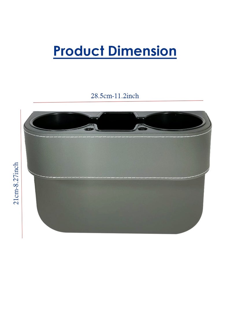 موب حامل أكواب من جلد البولي يوريثان ومنظم وحدة التحكم من موب، قطعة واحدة، حامل مشروبات السيارة بالمقعد الأمامي وحشو رمادي موب -200 - Image 5