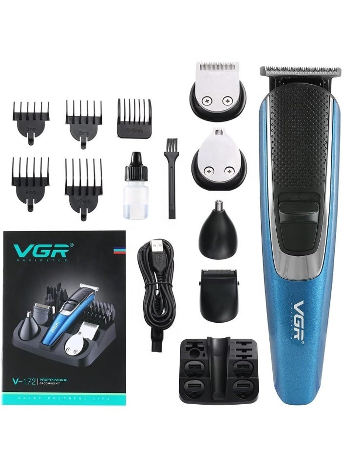 ماكينة حلاقة V-172 5×1 All In One مجموعة متكاملة بقاعدة كبيره للتنظيم تعمل حتى 120 دقيقه متواصلين - Image 1