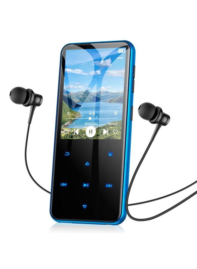 AGPtek 64GB MP3 Player Bluetooth 5.3 with 2.4 Inch TFT Colour Screen, HiFi Music Children's MP3 Player with Speaker, Touch Buttons, FM Radio, E-Book, Recording, Support up to 128 GB, Green - Image 1