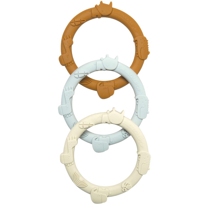 Loulou Lollipop Loulou Lollipop Wild Teething Ring Set Pastel 