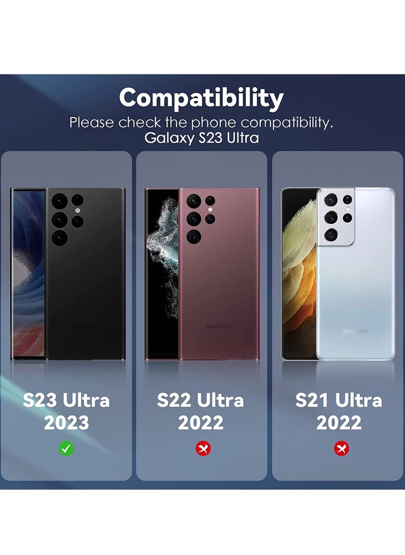 Raxoom Samsung Galaxy S23 Ultra Camera Lens Protector, 9H Tempered Glass + Aluminum Alloy Metal Individual Lens Screen Ring for S23 Ultra 6.8in 5G 2023 - Glitter Silver - Image 3