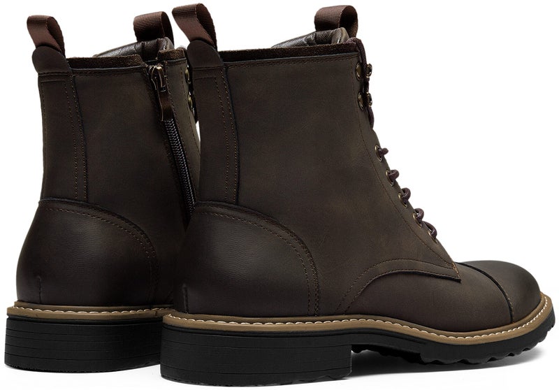 Vostey Mens Boots Motorcycle Casual Boots for Men Zipper Fashion Chukka Boots Mens(BMY8033A Darkbrown 08) - Image 5