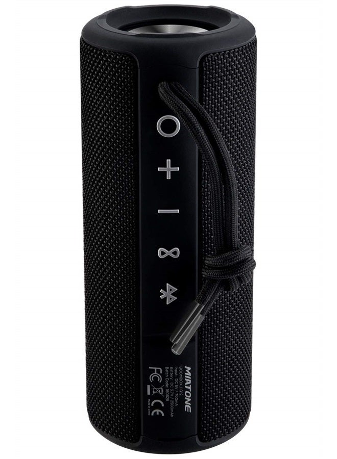 MIATONE مكبرات صوت بلوتوث، مقاومة للماء ومحمولة للاستخدام الخارجي (أسود) - Image 1