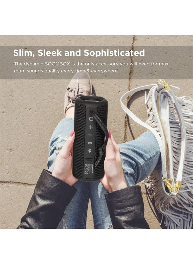 MIATONE مكبرات صوت بلوتوث، مقاومة للماء ومحمولة للاستخدام الخارجي (أسود) - Image 4