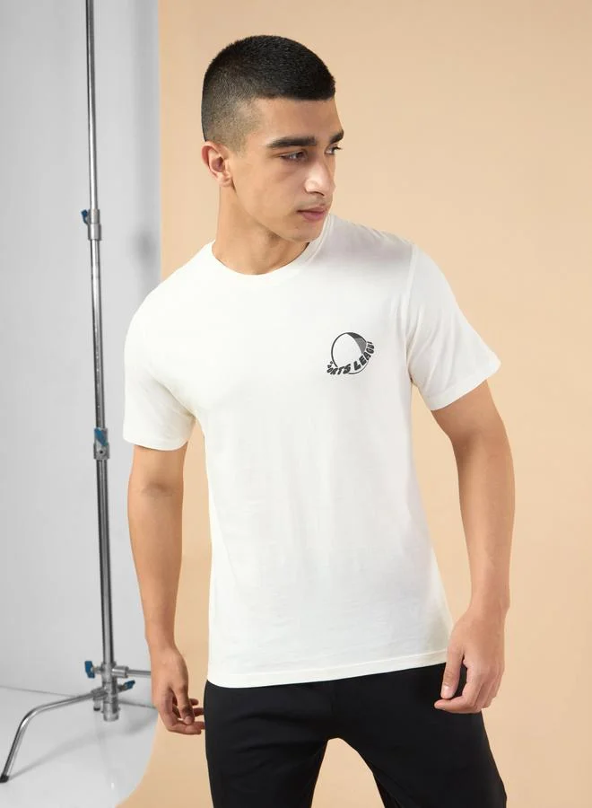 Cult Men Off White Sports League Graphic Print Short Sleeve T-Shirt