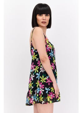 Hurley Women Floral Print Beachwear Dress, Black Combo  - Image 4