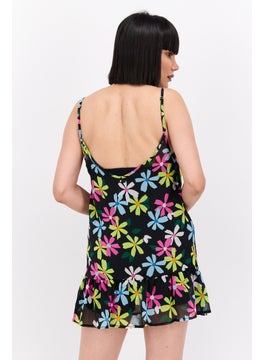 Hurley Women Floral Print Beachwear Dress, Black Combo  - Image 2
